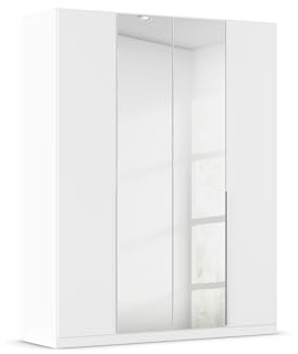 Rauch Möbel Alabama, Kleiderschrank, Farbe Weiß, Breite 181 cm | Schrank, 4-türig, mit Spiegel, Zubehör Premium, für Schlafzimmer, Kinderzimmer, Garderobe, Flur