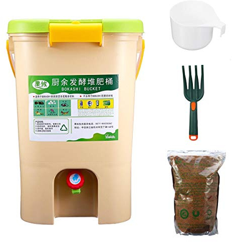 KINGDUO 21L Cocina De Residuos De Residuos De Reciclaje Compostador A Aireado Compost Papeleras Bokashi Cubo-#01