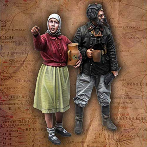 PANGCHENG 1/35 sowjetischer Panzermann und Frau, Resin Model Soldier GK, militärische Themen des Zweiten Weltkriegs, Nicht zusammengebautes und unbemaltes Kit