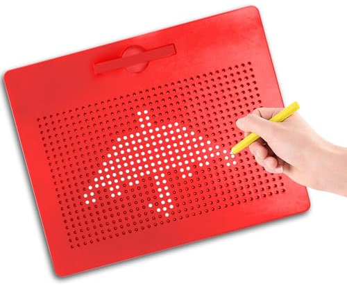 ALEENFOON Tavola da disegno magnetica per bambini dai 3 anni in su, lavagna magnetica, lavagna da disegno, lavagna magica, scrivibile, giocattolo educativo (Grande, Rosso)