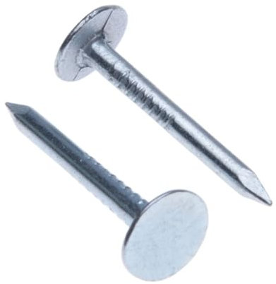 Chiodi per Tetto 20 mm (Confezione da 100) Clout Chiodi per Coperture Zincato Placcato con Testa Extra Large per il Fai da Te e l'artigianato, Decorazione della Casa, Mobili e Costruzioni Taglia