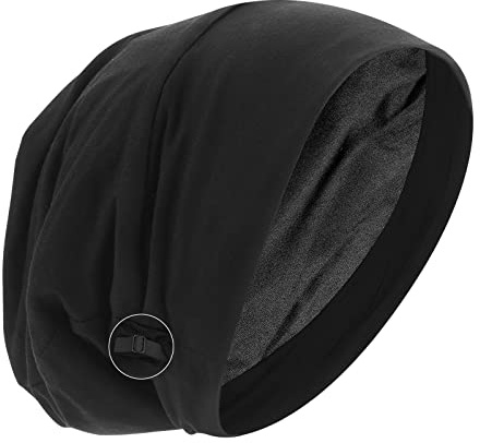 Molain Satin Bonnet Sleep Cap Hair Cover Bonnet Satin Lined Slouchy Beanie Night Sleeping Hat Adjustable Stay on Silk Lined Slouchy Beanie Hat