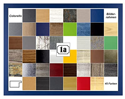 Colorello Deluxe Puzzlerahmen 36x49 cm Bilderrahmen Blau Ozeanblau Hintergrund Weiss Antireflex Kunstglas