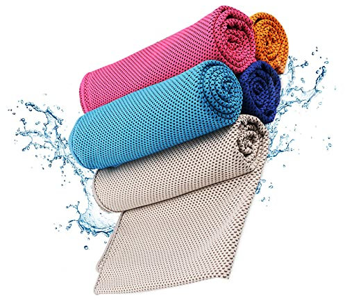 MYSUNBAR erfrischendes weiches Sporthandtuch Set für Sport & Fitness schweißabsorbierende Handtuch Microfaser schnelltrocknende Handtücher 5 Stücke 30x100cm - Cooling Towel
