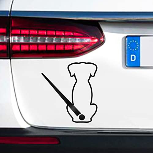Leniutor Dog Wiper Sticker for Cars, Waterproof Vinyl Cute Dog Waving Tail Rear Window Windshield Sticker Decal, Funny Lovely Animal Rear Wiper Decoration 5.43 x 10.62 (Black)