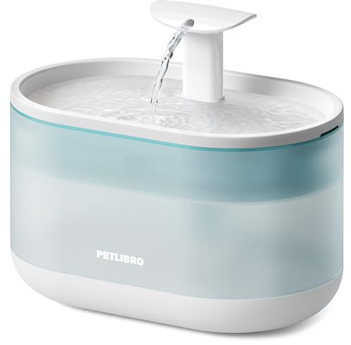 PETLIBRO 74oz/2.1L Pet Fountain, Automatic Cat Water Fountain Dog Water Dispenser with 4 Replacement Filters for Cats, Dogs, Multiple Pets Drinking (Blue, Plastic)