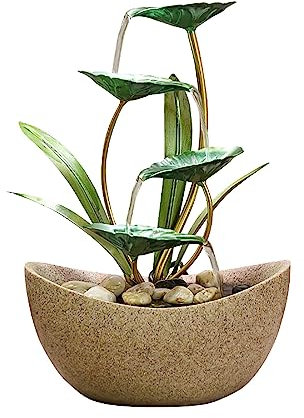 AMEERR Table Fountain With LED Lights Water Floor Standing Fountain For Home Office Table Top Fountains Indoor Indoor Ornamental Water Dolly Water Feature Charming Water Feature (Color : No light)