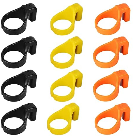 12Pcs Thread Cutter Ring Plastic Thimble Sewing Ring Vintage Finger Metal Shield Protector Adjustable Plastic Thimble Cutting for Sewing Embroidery Needlework