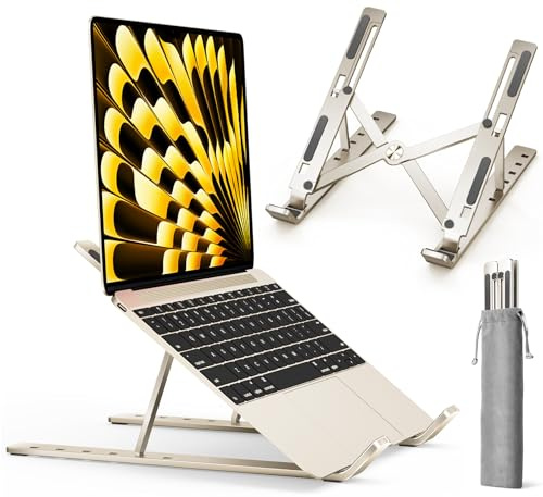 iVoler Supporto PC Portatile, Porta PC Pieghevole, Laptop Stand con 6 Tipi di Angoli Regolabili, Alluminio Ventilato Supporto per Porta Computer/MacBook/PRO/Air/iPad Laptop, 10-15,6 - Galassia