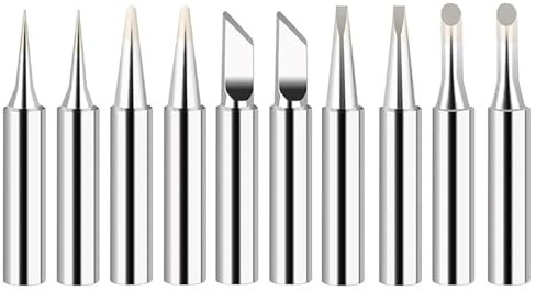 10PCS 900M Series Copper Soldering Iron Tips Replacement Head Compatible with 936 853D 8786D Rework Station Welding Equipment Tool