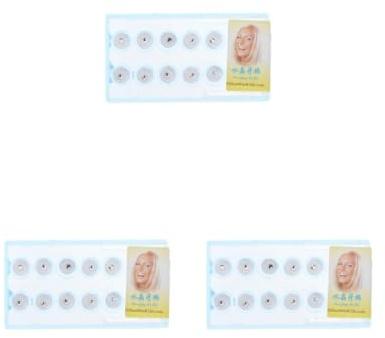 3 Set mit 10 Stück Diamant-Bur-Zahnnieten, Zahnschmuck, Edelstein-Ornamente, Weiß