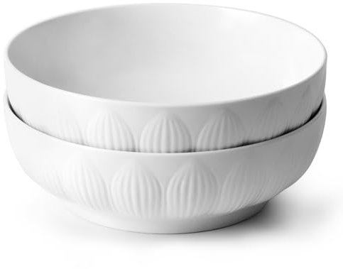 NUTRIUPS Cuencos para servir de 9 pulgadas, juego de 2 cuencos grandes de 2 litros, cuenco de cerámica de 23 cm para sopa de frutas, cuenco decorativo