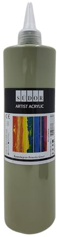 SÜDOR ACRYLFARBE 500 ml - Geeignet für Acryl-Pouring. Hochpigmentierte Künstler-Malfarben zum Bemalen auf Holz, Leinwand, Stein, Papier, Stoff, Metall. Wasserfest. Vegan. (Resedagrün)