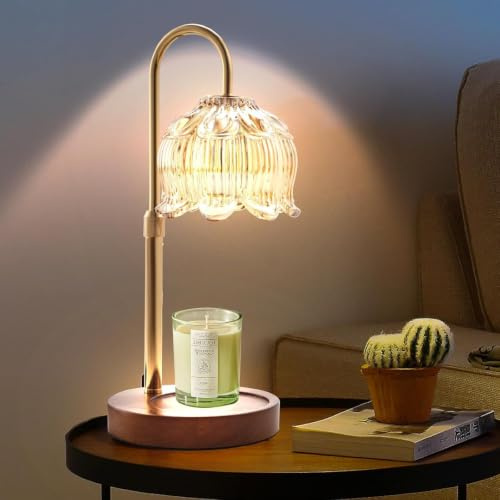 Paryou Kerzenwärmer Lampe mit Dimmer - Elektrische Kerzenlampe mit Timer für Glaskerzen Duftkerzen mit 2 Glühbirnen