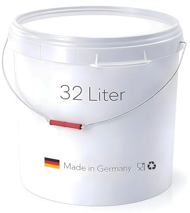 Abrollwerk 10x Eimer mit Deckel – 32 L – weiß, lebensmittelecht & dicht | luftdicht, stabil, multifunktional, PP-Kunststoff, mit Griff, Haushalt & Gastro, Lagerung & Transport, Vorräte, Gastronomie