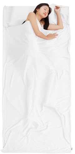 Cozysilk Tencel Lyocell Schlafsackeinlage mit Reißverschluss – 100% österreichische Lenzing AG Tencel – weicher seidiger glatter Schlafsack für Erwachsene – Reisetuch für Hotel/Rucksackreisen, Schlafmaske aus reiner Seide im Lieferumfang enthalten