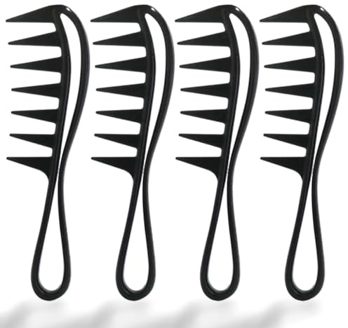 2 Stück Lockenkamm Strähnenkamm, Breite Zahnkämme, Hai Zahnkamm, Zahnkamm Professioneller Friseur, Mit 2pcs Präzisionskamm, Nadelstielkamm, Haarkamm, Für Haarstyling Salon