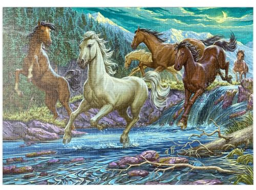 MyPuzzle Wildpferde im Rausch der Freiheit - Premium 1000 Teile Puzzle - MyPuzzle Sonderkollektion von Puzzle Galaxy