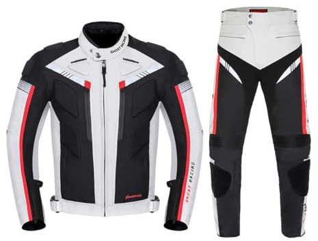 Motorcycle Jacket Pants Moto Protection Windproof Motorbike Riding Jacket and Pant Suit,Mesh Breathable Moto Clothes Suit (Gr Motorcycle Suit,Medium)