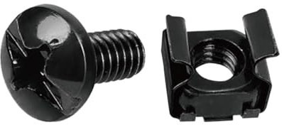 Tecmojo Rack Mount Screws - M6 Cage Nuts and Screws 1/2inch, Made to Use with Network Racks, Enclosures and Cabinets (25 Pack)