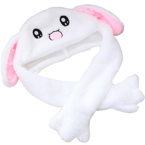 KOMBIUDA Bunny Hat Mit Beweglichen Ohren Lustiges Plüschkostüm Für Partys Festivals Und Rollenspiele Für Fotoshootings Und Besondere Anlässe