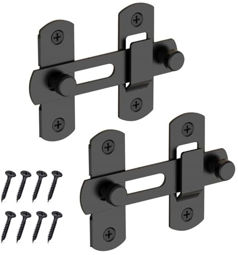 Vikrami lighting 2Pcs Sliding Barn Door Lock, Stainless Steel Gate Latch Flip, Slide Latch Hardware, Safety Door Bolt Latch Lockfor Barn,Outdoor Garden Wooden Door Lock
