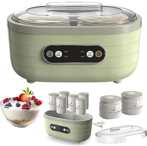 LIULIQ Automatic Yogurt Maker, Small Multifunctional Yogurt Maker with 1.75 Liter Capacity and 2+6 Inner Tank Combination, Stereo Constant Temperature Heating for Homemade Yoghurt and Fresh Rice Wine
