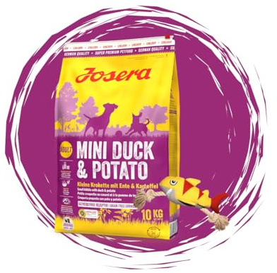 Josera Exclusive MiniDuck & Potato, Hundefutter, Trockenfutter, 10 KG + Goodie Hai