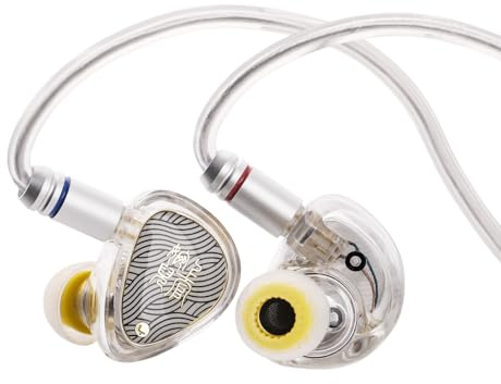 LINSOUL TANGZU Wan'er S.G II In-Ear-Monitor,HiFi Kabelgebundene Ohrhörer,10 mm Dynamic Treiber PET Membran Gaming Kopfhörer mit 2pin abnehmbarem OFC-Kabel (Weiß, 3,5 mm)