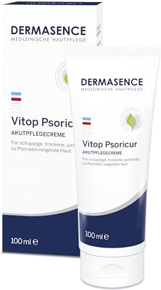 DERMASENCE Vitop Psoricur Akutpflegecreme, 100 ml | Akutpflege für schuppige, trockene und juckende Haut, mindert Rötungen und Verhornungen, feuchtigkeitsspendend, parfümfrei