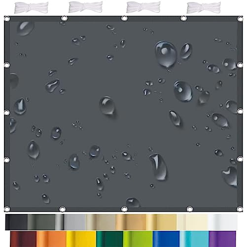 Large 11.48 x 22.97ft Rectangle Garden Canopy Awning Waterproof Hot Tub Shelter Pergola Awnings for Outdoor Patio Yard Lawn Dark Grey