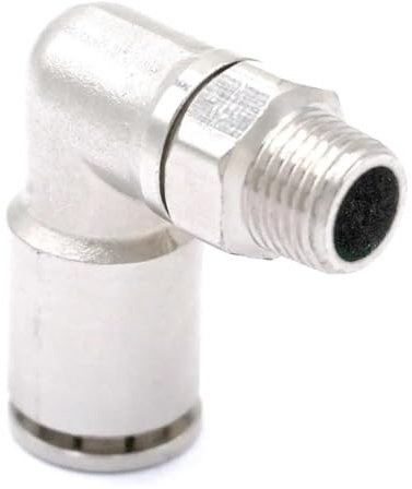 FQHIDMOMX Pneumatic Nickel Brass ELbow Push In Connector Union Quick Release Air Fitting Plumbing 1/8 Male to Fit Tube O/D 8mm