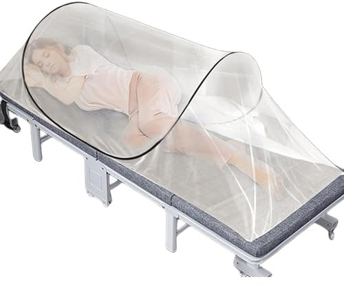 Eoixuqba Moustiquaire pour Lit - Filet Anti-Moucherons pour Camping,Moustiquaire Portable Renforcée pour Bébé Jardin Terrasse Balcon Pique-Nique Camping-Car avec Toit Fermé et Protection
