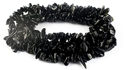 Amethyst Perlen zum Auffädeln Kristall 80cm Edelsteine Steine Perlenset für Armbänder Schmuck Selber Machen set Ketten Ohrringe Crafting Natürlichen Gebohrt 5-8mm (Schwarz)