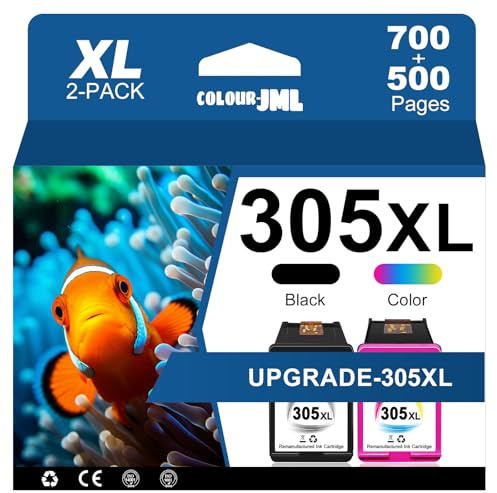 【Mise à niveau-305XL】 305 XL Pack Cartouches Compatibles pour HP 305 Noir et Couleur pour Encre Deskjet 2700 2710 2720 2723 4100 4110 4120 4122/ Envy 6000 6010 6020 6030 6032 6420 Cartouche d'encre