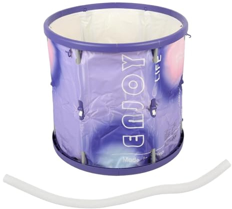 Yechiry Hopfällbart Badkar, Bärbart Spabadkar för Barn och Vuxna, Blötläggningsvarmt Bad Multifunktionellt PVC-hopfällbart Badkar för Avkoppling Svettmedicinbad 70 X 66 Cm (Blå Lila)