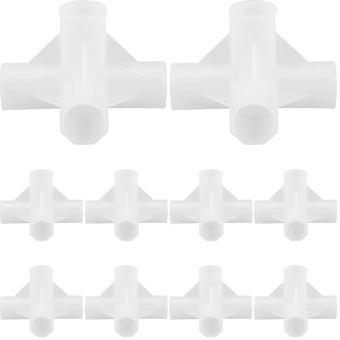 SHINEOFI Conectores Plásticos para Barra de Armario 10 Piezas 4 Vías 13 MM Diámetro Interior para Armario de Tela y Organizador de Zapatos Montaje Sencillo