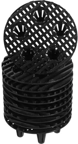 Tofficu 10 Piezas de Rejillas Redondas de Plástico para Macetas, Protección de Raíces y Aireación del Suelo, Ideales para Jardín y Uso Exterior