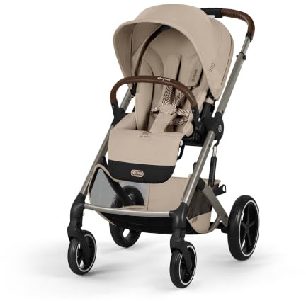 CYBEX Gold Barnvagn BALIOS S LUX, Almond Beige | Från födseln upp till 4 år, max 22 kg, resesystem, ergonomisk liggposition, enhandsbältesystem, allterränghjul
