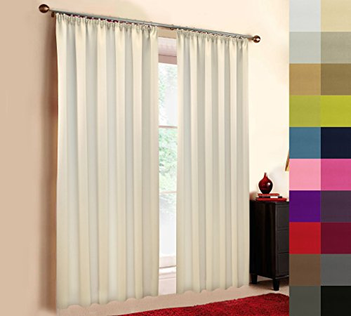 Sun World Verdunkelungsvorhang nach Maß, Gardinen nach Maß, Maßanfertigung, Vorhang nach Maß, Universalband, Faltenband, Beige (Höhe: 80cm x Breite: 145cm)