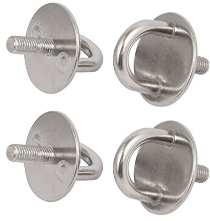 sourcing map 4 Stück M10 Gewinde Runde Türhaken Haken Pad Eye Augenplatte aus 304 Edelstahl de