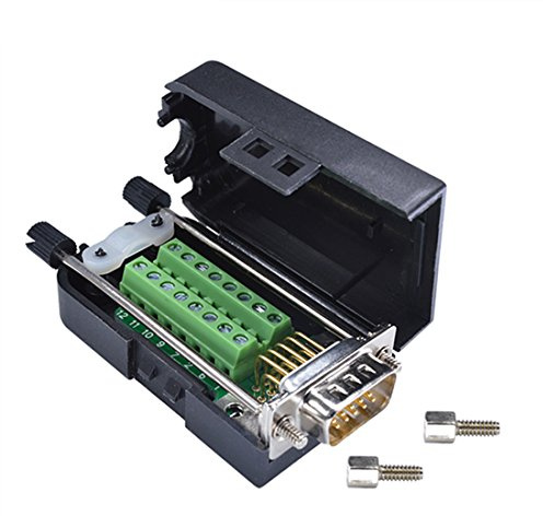 Oiyagai Carcasa Plástica DIY D-SUB DB15 VGA Macho con Placa de Terminales de Conexión, Módulo de Señal con Caja