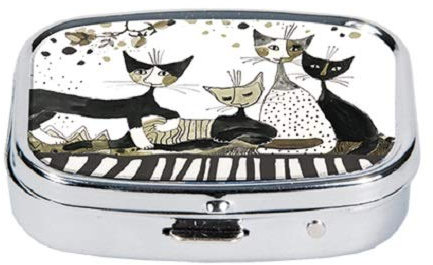 Wachtmeister Boîte à pilules en métal pour les comprimés Cats Sepia