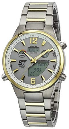 ETT Eco Tech Time Funk Solar Herren Uhr Analog mit Titan Armband EGT-11381-21M