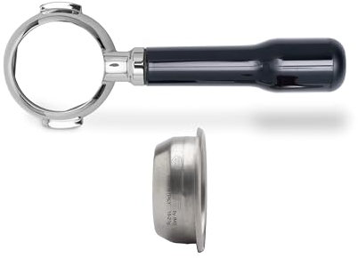 LELIT - LELIT - 58 Bottomless Portafilter - Includes 2-Dose Stainless Steel Filter - Classic Handle - PLA580S - Silver/Polished Black