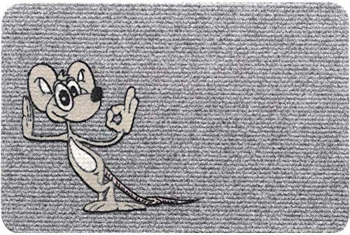matches21 Door Mat RIPS Needle Felt Mat Floor Mat Doormat Doormat Mouse Handmark Okay Indoor 1 Piece 40 x 60 cm Grey