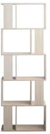 Rebecca Mobili MDF Holz Bücherregal, Bodenregal, 5 Gebleichte Tannenregale, Zeitgenössisches Design, Büroraum - Maße: 169 x 60 x 24 cm (HxBxT) - Art. RE6402