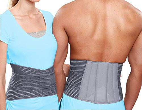Wonder Care Lendenwirbelstützgürtel zur Linderung von Rückenschmerzen, verstellbar, für Damen und Herren, Grau, Größe XXL: 111,8 cm - 122 cm