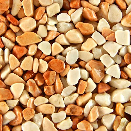 Terralith Steinteppich Marmor Komplett-Set für 1qm - Körnung: fein - 2-4mm mit Polyurethan Bindemittel - für Außen in gelb (teracotta due)