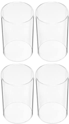 HOMSFOU Lot De 4 Bougeoirs en Verre Transparent 10X8 Cm Couvercle Cylindrique Anti-Vent pour Bougie Ambiance Chaleureuse Et Décoration Maison